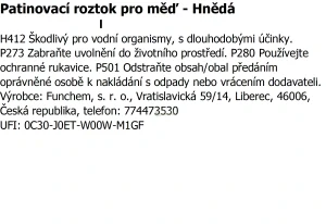 Patinovací roztok pro měď - hnědá