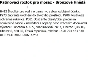 Patinovací roztok pro mosaz - bronzově hnědá