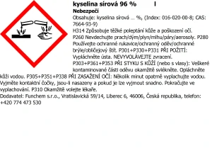 Kyselina sírová 96% 1000 ml OMEZENÍ