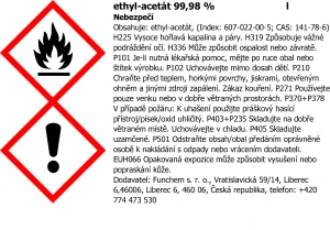 Ethylester kyseliny octové - ethylacetát 99% chem. č.