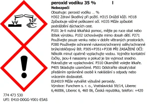 Peroxid vodíku max. 35% OMEZENÍ