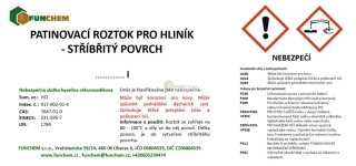 Patinovací roztok pro hliník - stříbřitý povrch